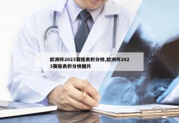 欧洲杯2023赛程表积分榜,欧洲杯2023赛程表积分榜图片